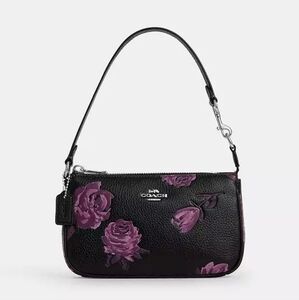 New! Coach Nolita 19 With Floral Print in Black and Purple